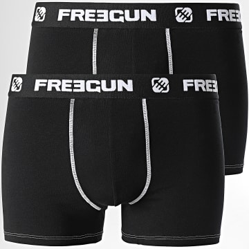 Freegun - Set di 2 boxer ultra elasticizzati neri