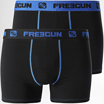 Freegun - Set di 2 boxer ultra elasticizzati nero blu reale