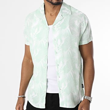 La Maison Blaggio - Camicia a maniche corte verde e bianca con fiori