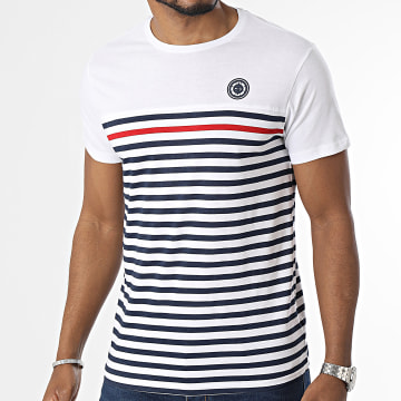 La Maison Blaggio - Camiseta de rayas azul marino y blanco