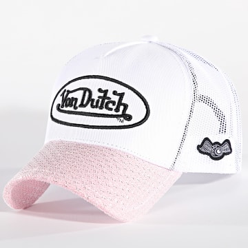 Von Dutch - Cappello Trucker Bianco Rosa Argento
