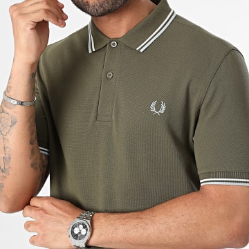 Fred Perry - Polo Manches Courtes Twin Tipped MM3600 Vert Kaki