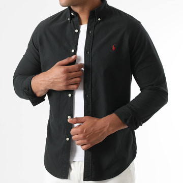 Polo Ralph Lauren - Chemise Manches Longues Slim Original Player Noir
