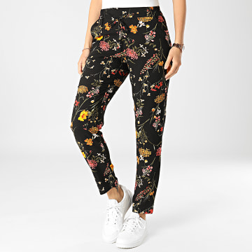 Vero Moda - Easy Joy Pantalones Jogging Mujer Floral Negro