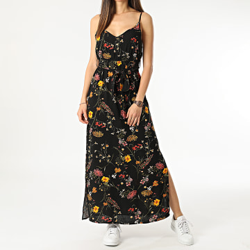 Vero Moda - Easy Joy Maxi Vestido Floral Negro Mujer