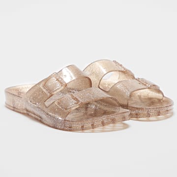 Sandales Plates Femme CACATOES Anjo Glitter - Taille 36, Couleur Cuivre - PVC Recyclable, Lavable Machine
