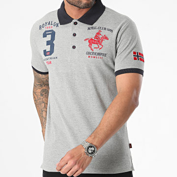 Geographical Norway - Polo Manches Courtes Klub Gris Chiné