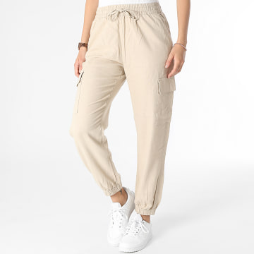 Only - Pantalones Cargo Mujer Caro Beige