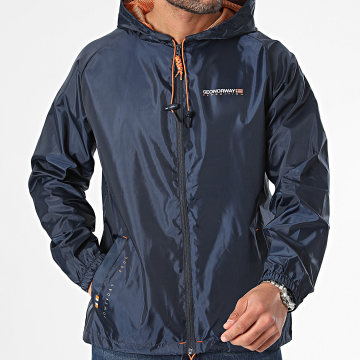 Geographical Norway - Coupe-Vent Capuche Bleu Marine