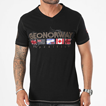Geographical Norway - Tee Shirt Col V Noir