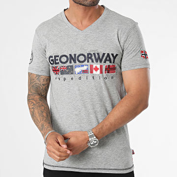 Geographical Norway - Camiseta cuello pico Gris