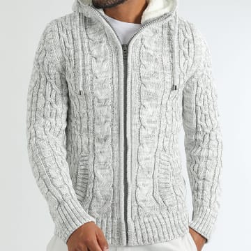 LBO - Chaqueta con capucha y cremallera 0476 Heather Grey