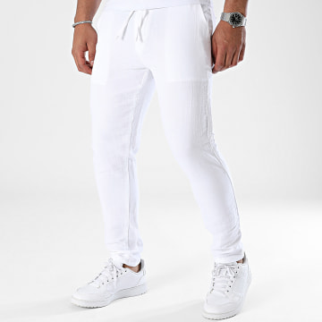 Mackten - Pantalon Jogging Mus Blanc