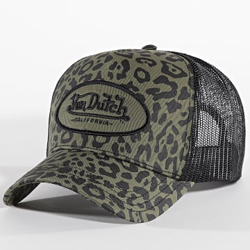 Von Dutch - Cappello trucker leopardato verde kaki nero