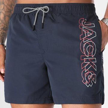 Jack And Jones - Pantaloncini da bagno Fiji con doppio logo, blu navy