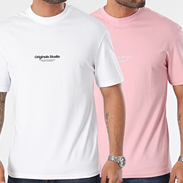 Jack And Jones - Lote de 2 camisetas Vesterbro Blanco Rosa