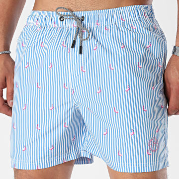 Jack And Jones - Fiji Pantalones cortos de baño de rayas blancas Azul claro