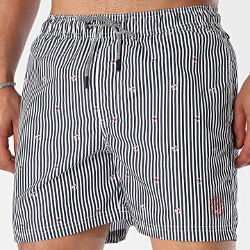 Jack And Jones - Fiji Pantalones cortos de baño de rayas blancas y negras