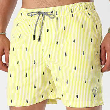 Jack And Jones - Fiji Pantalones cortos de baño de rayas blancas y amarillas