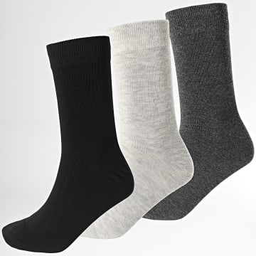 Jack And Jones - Set di 3 paia di calzini Rafael nero grigio antracite grigio chiaro