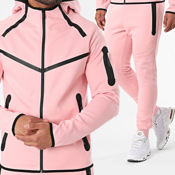 Zayne Paris  - Set felpa con cappuccio e pantaloni da jogging con zip rosa