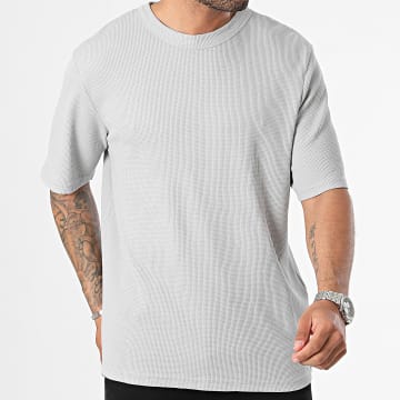 Jack And Jones - T-shirt oversize in waffle grigio