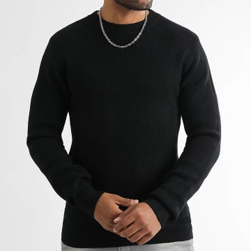 LBO - Pull Col Rond Mailles 1248 Noir