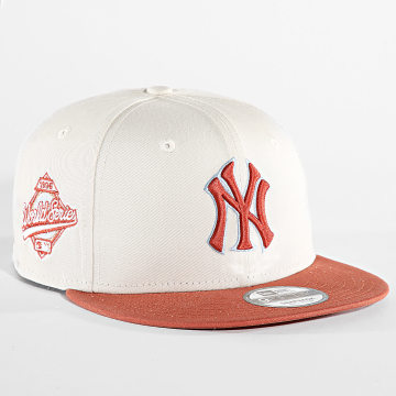 New Era - Casquette Snapback 9Fifty MLB Patch NY 6050493 Beige Rouge Brique