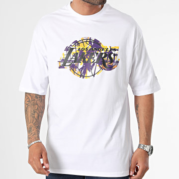 New Era - Maglietta oversize Large Infill Los Angeles Lakers 60502657 Bianco