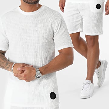 Zelys Paris - Conjunto de camiseta blanca y pantalón corto de jogging