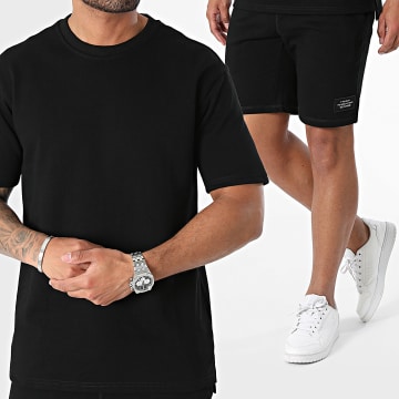 Zelys Paris - Conjunto de camiseta negra y pantalón corto de jogging