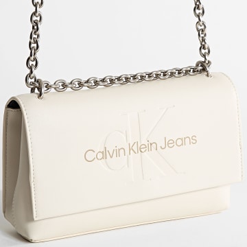 Calvin Klein - Sac A Main Femme Sculpted Ew Flap Wichain25 Mono 2221 Beige