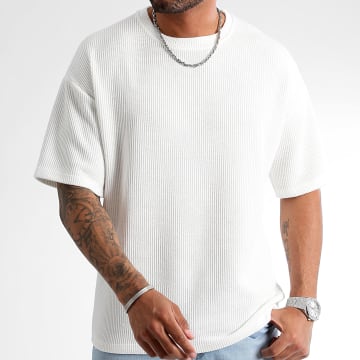 LBO - Tee Shirt Oversize Large Texturé Maille 1231 Blanc