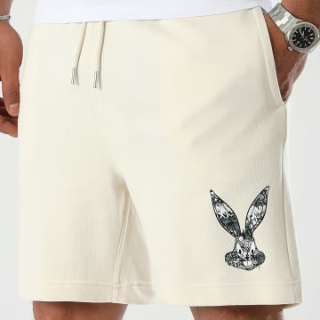 Looney Tunes - Bugs Bunny Graffiti Nero e Bianco Beige Pantaloncini da jogging