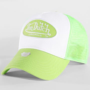 Von Dutch - Boston Trucker Cap 7030743 Bianco Verde Fluorescente