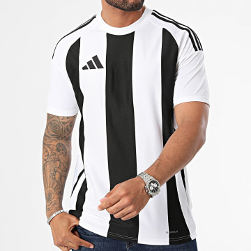 Adidas Sportswear - Tee Shirt Striped 24 IW2143 Blanc Noir