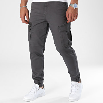 Jack And Jones - Pantalon Cargo Slim Stace Dex Gris Anthracite