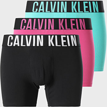 Calvin Klein - Lot De 3 Boxers NB3609 Noir Rose Vert Clair