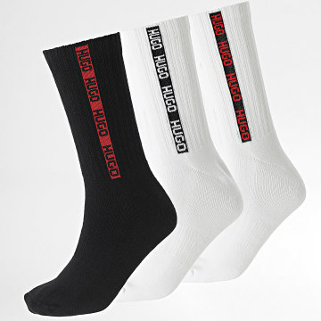 HUGO - Lote de 3 pares de calcetines 50518608 Negro Blanco
