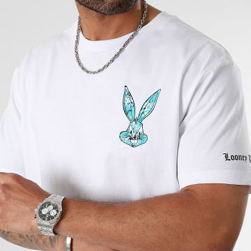 Looney Tunes - Tee Shirt Oversize Large Sleeve Icy Bugs Bunny Blanc