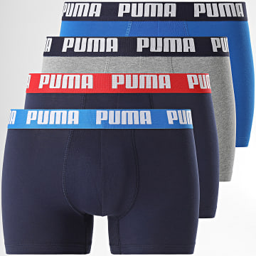 Puma - Lot De 4 Boxers 701227791 Bleu Marine Bleu Roi Gris Chiné