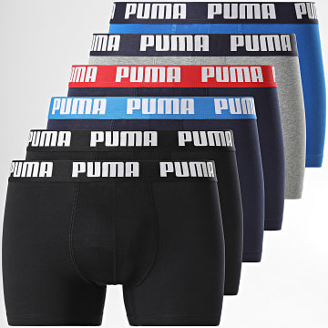 Puma - Lot De 6 Boxers 701227792 Noir Bleu Roi Gris Chiné Bleu Marine