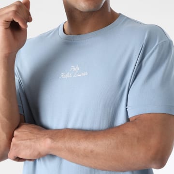 Polo Ralph Lauren - Tee Shirt Regular Logo Embroidery Bleu Clair