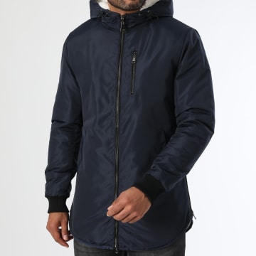LBO - Parka azul marino 1340 con forro de sherpa