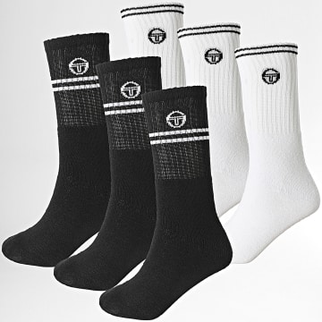 Sergio Tacchini - Lote de 6 pares de calcetines 93230932 Negro Blanco