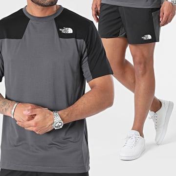 The North Face - Set di maglietta e pantaloncini da jogging A87JJ A87JM Nero Grigio