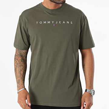 Tommy Jeans - Tee Shirt Linear Logo 7993 Vert Kaki