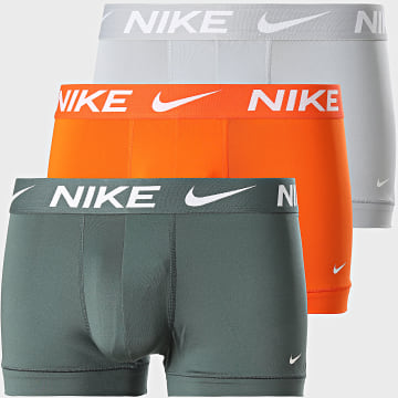 Nike - Juego de 3 bóxers Dri-Fit Essential Micro KE1156 Naranja Verde Caqui Gris oscuro