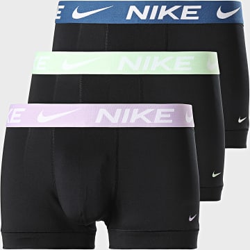 Nike - Lot De 3 Boxers Dri-Fit Essential Micro KE1156 Noir Vert Clair Violet Bleu Marine