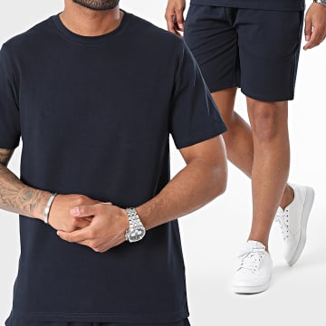 Black Industry - Ensemble Tee Shirt Oversize Et Short Jogging Bleu Marine